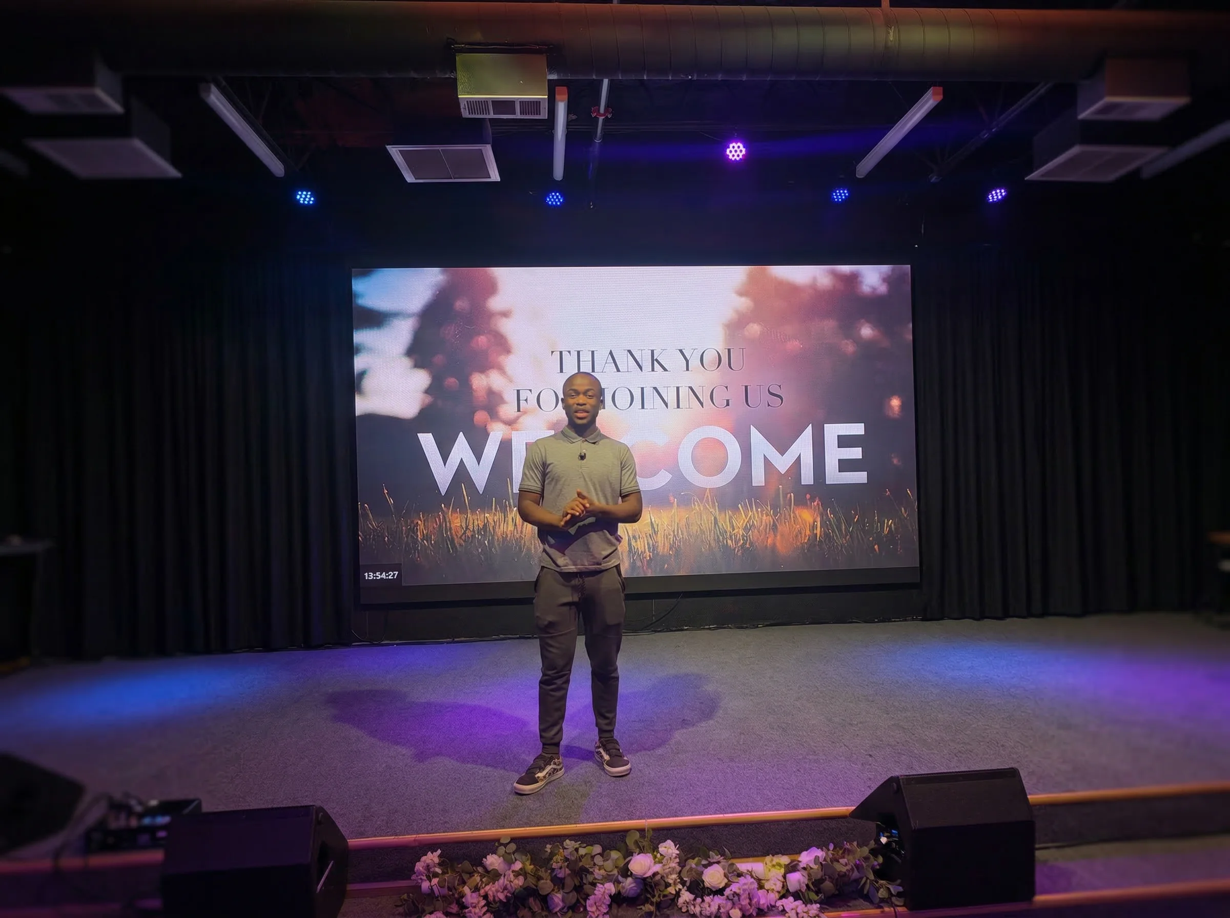 Worship Stage — Welcome Display